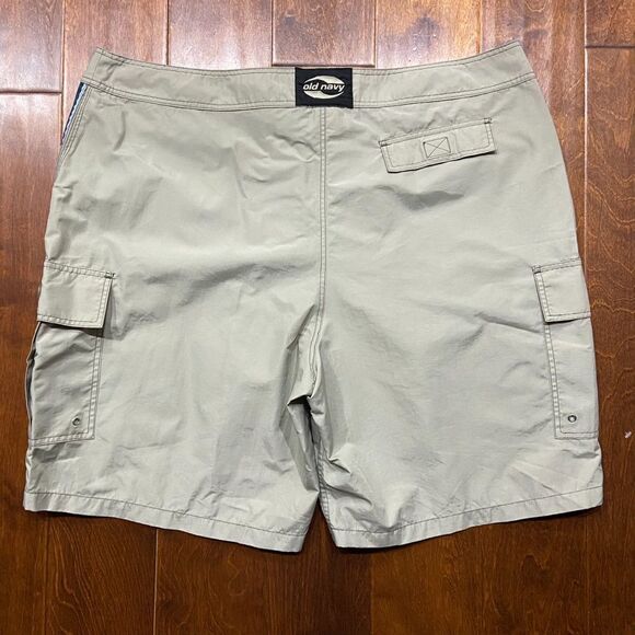 Old Navy Vintage Y2K Nylon Cargo Board Surf Trunks Shorts Khakis Men's Size XXL - Picture 5 of 9
